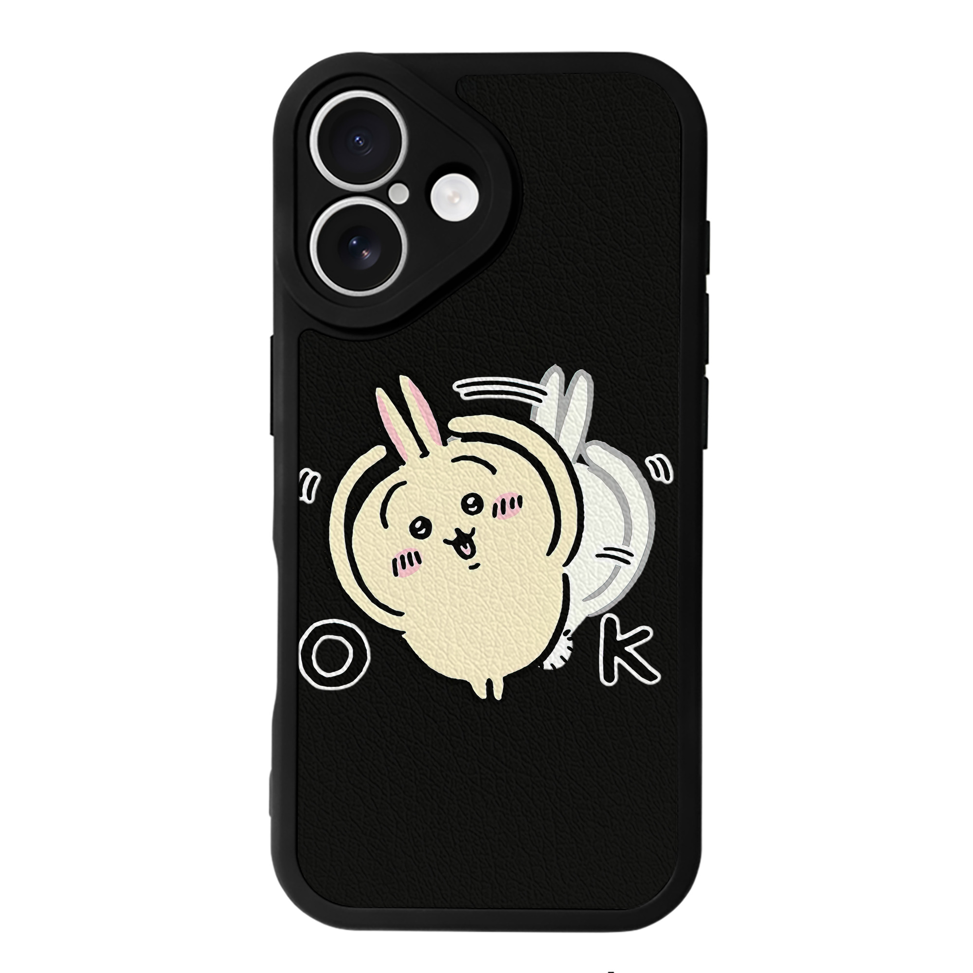（画像用） ちいかわ うさぎ Chii-kawa usagi 【iPhone 16シリーズ対応】シリコンスマホケース（レザー調） 材質：シリコン